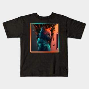 Contemplating Fox Kids T-Shirt